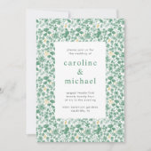 ヴィンテージグリーンディティフローラ結婚式招待状 招待状 (正面)