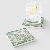 ヴィンテージグリーントイレデジュウカップル印刷 ストーンコースター (横)