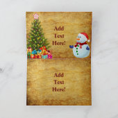 ヴィンテージグリーントラクターバーンクリスマスホリデーカード シーズンカード (内部)