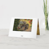 ヴィンテージグリーントラクターバーンクリスマス シーズンカード (裏面)