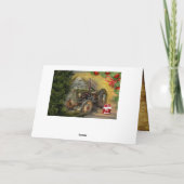 ヴィンテージグリーントラクターバーンクリスマス シーズンカード (裏面)