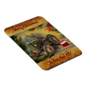 ヴィンテージグリーントラクターバーンクリスマス マグネット (右側)