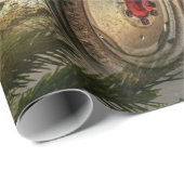 ヴィンテージグリーントラクターバーンクリスマス ラッピングペーパー (ロールコーナー)