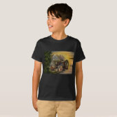 ヴィンテージグリーントラクタ素朴オールドバーン Tシャツ (正面フル)