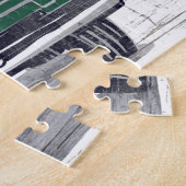 ヴィンテージグリーントラッククリスマスツリー名素朴 ジグソーパズル (側面)