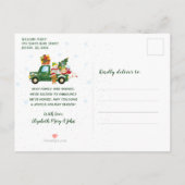 ヴィンテージグリーントラックホームスイートニューホームムービング 案内ポストカード (裏面)