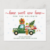 ヴィンテージグリーントラックホームスイートニューホームムービング 案内ポストカード (正面)