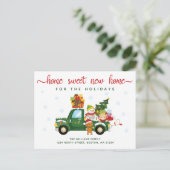 ヴィンテージグリーントラックホームスイートニューホームムービング 案内ポストカード (スタンド正面)