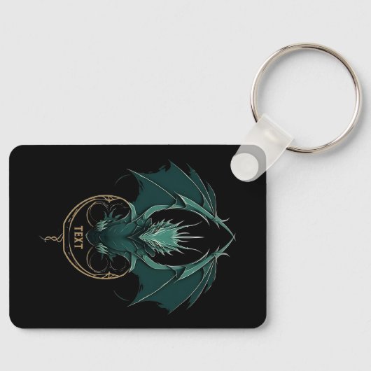 ヴィンテージグリーンドラゴンエレガンス キーホルダー (正面)