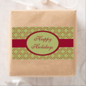 ヴィンテージグリーンハッピーホリデーズラベル ラベル (インサイチュ)