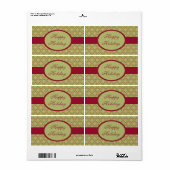 ヴィンテージグリーンハッピーホリデーズラベル ラベル (フルシート)