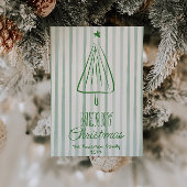 ヴィンテージグリーンハンドドロッドクリスマスツリー非写真 シーズンカード