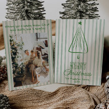 ヴィンテージグリーンハンド引きクリスマス抽象芸術ツリー