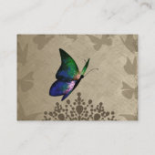 ヴィンテージグリーンバタフライキンセアニラRSVPカード アドバイスカード (裏面)