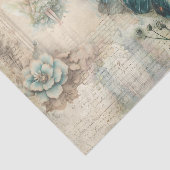 ヴィンテージグリーンバタフライコラージュデカップージ紙 薄葉紙 (詳細)