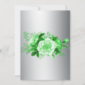 ヴィンテージグリーンバラシルバー結婚ズ 招待状 (裏面)