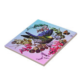 ヴィンテージグリーンバードイラストレーションL.プラン&コ タイル (側面)