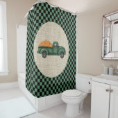 ヴィンテージグリーンパンプキントラックシャワーカーテン シャワーカーテン (インサイチュ)
