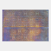 ヴィンテージグリーンパープルカッパーダマスパテグランジィナ ラッピングペーパーシート (正面3)