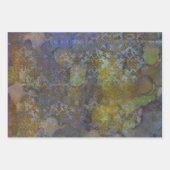 ヴィンテージグリーンパープルカッパーダマスパテグランジィナ ラッピングペーパーシート (正面)