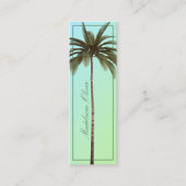 ヴィンテージグリーンパームツリートロピカルエレガント スキニー名刺 (正面)