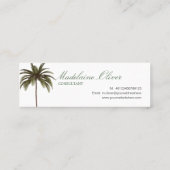 ヴィンテージグリーンパームツリートロピカルエレガント スキニー名刺 (裏面)