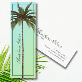 ヴィンテージグリーンパームツリートロピカルエレガント スキニー名刺