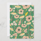 ヴィンテージグリーンピンクガーデンフローラベビーシャワー 招待状 (裏面)