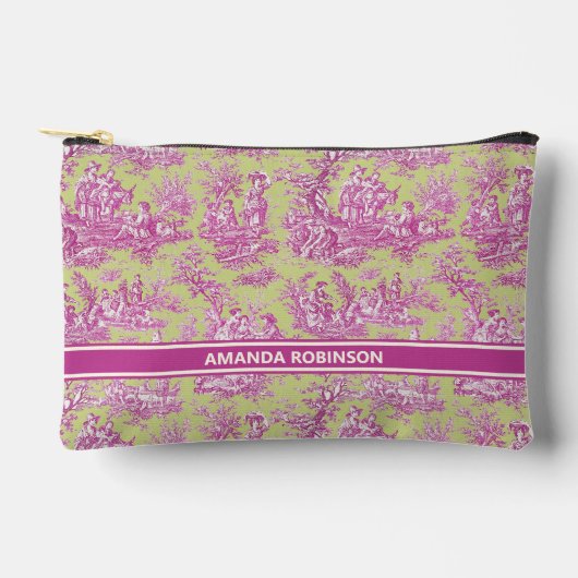 ヴィンテージグリーンピンクトイレデジュエリー アクセサリーポーチ (正面)