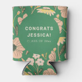 ヴィンテージグリーンピンクフローラ卒業パーティカスタムー 缶クーラー (正面)