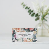 ヴィンテージグリーンピンク黄色の水の色のバラフローラ。 名刺 (スタンド正面)