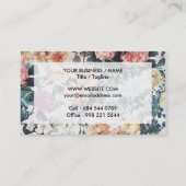 ヴィンテージグリーンピンク黄色の水の色のバラフローラ。 名刺 (裏面)