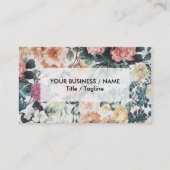 ヴィンテージグリーンピンク黄色の水の色のバラフローラ。 名刺 (正面)