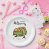 ヴィンテージグリーンファームトラック感謝収穫 ペーパープレート (パーティー)