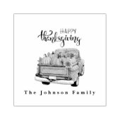 ヴィンテージグリーンファームトラック感謝収穫 ラバースタンプ (インプリント)