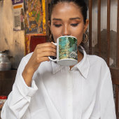 ヴィンテージグリーンフェアリーオンアクアエフエメラ コーヒーマグカップ