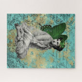 ヴィンテージグリーンフェアリーオンアクアエフエメラ ジグソーパズル (横)