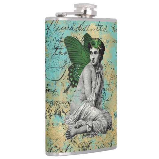 ヴィンテージグリーンフェアリーオンアクアエフエメラ フラスク (右)