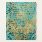 ヴィンテージグリーンフェアリーオンアクアパーソナライズされた プランナー手帳 (裏面)