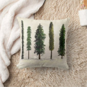 ヴィンテージグリーンフォレストツリーズ素朴ウグジー クッション (ブランケット)