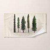 ヴィンテージグリーンフォレストツリーズ素朴ウグジー バスタオルセット (ハンドタオル)