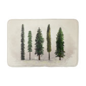 ヴィンテージグリーンフォレストツリーズ素朴ウグジー バスマット (正面)