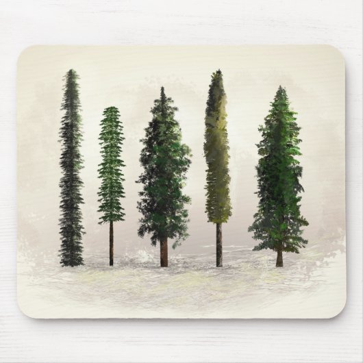 ヴィンテージグリーンフォレストツリーズ素朴ウグジー マウスパッド (正面)