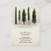 ヴィンテージグリーンフォレストツリーズ素朴ウグジー 名刺 (裏面)
