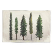 ヴィンテージグリーンフォレストツリーズ素朴ウグジー 枕カバー (裏面)