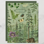 ヴィンテージグリーンフォレストテクスチャスクラップブック紙 (正面/裏面)