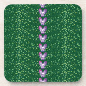 ヴィンテージグリーンフローラの壁紙パターン コースター (正面)