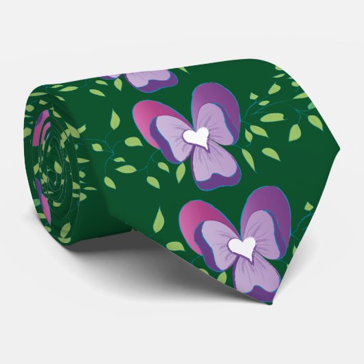 ヴィンテージグリーンフローラの壁紙パターン ネクタイ (ロール)
