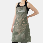 ヴィンテージグリーンフローラオールオーバープリントエプロン エプロン (インサイチュ)