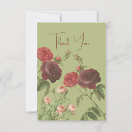 ヴィンテージグリーンフローラサンキューカード サンキューカード